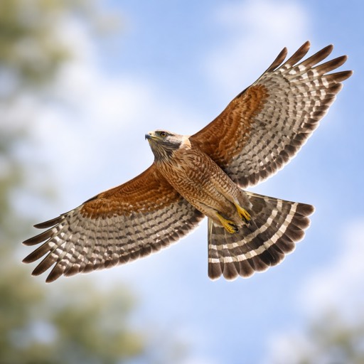 Red-shouldered Hawk M Flight
