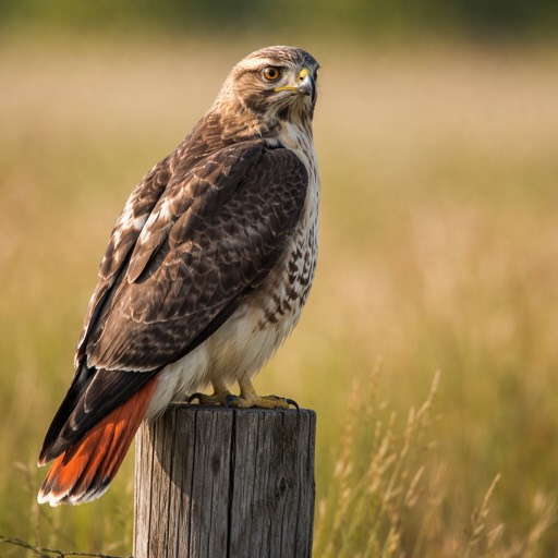 Red-tailed Hawk Light Perch