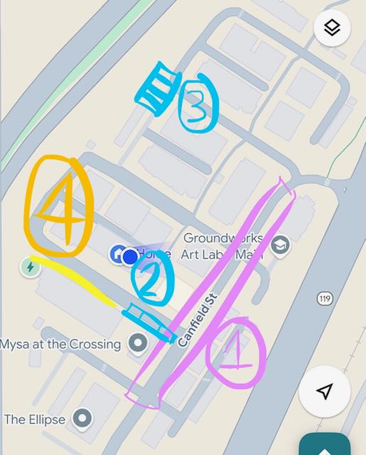 Overview map showing all parking areas
